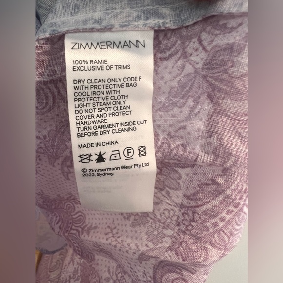 NWT Zimmermann Dancer Short Sleeve Shirt Size 2P - Picture 6 of 6